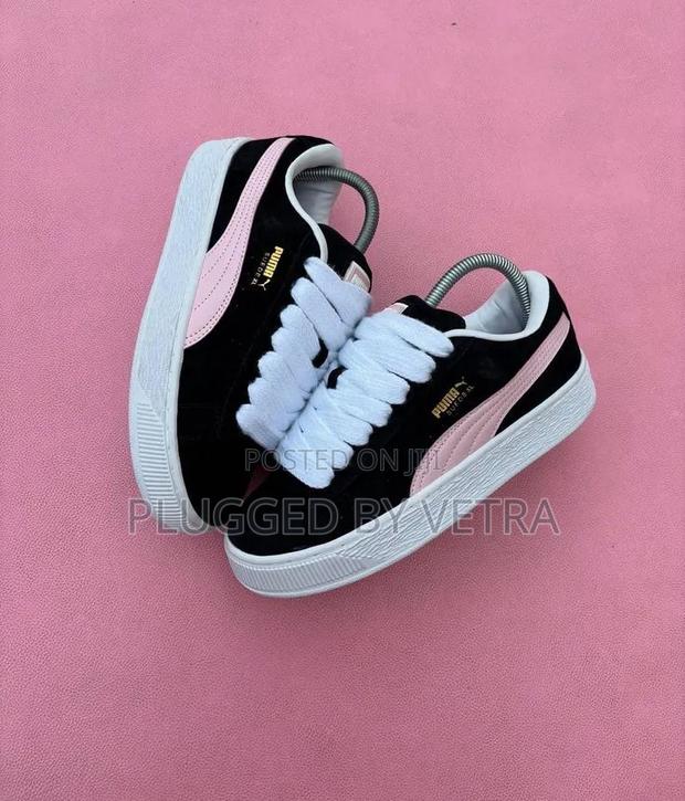 Puma Suede in 'Black,Pink White Colourway ' - main view