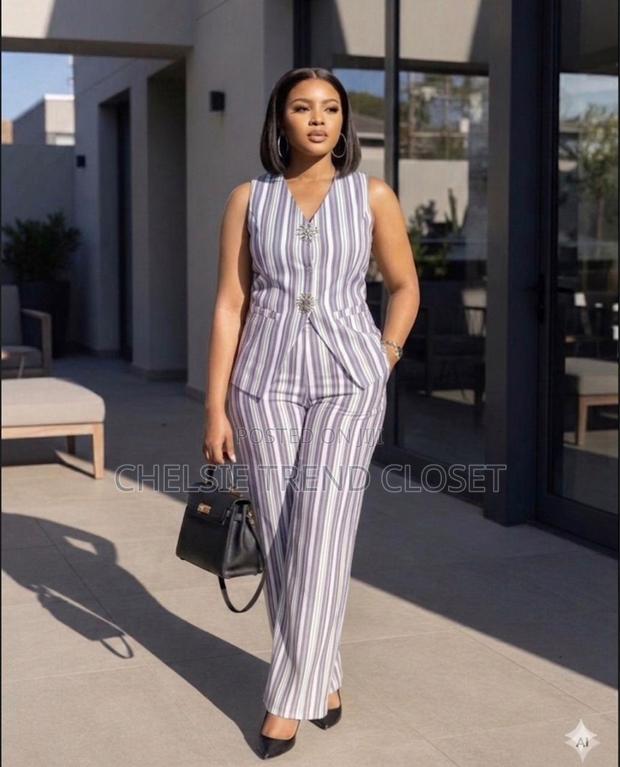 The Monochrome Pinstripe Vest Set Available - thumbnail 2
