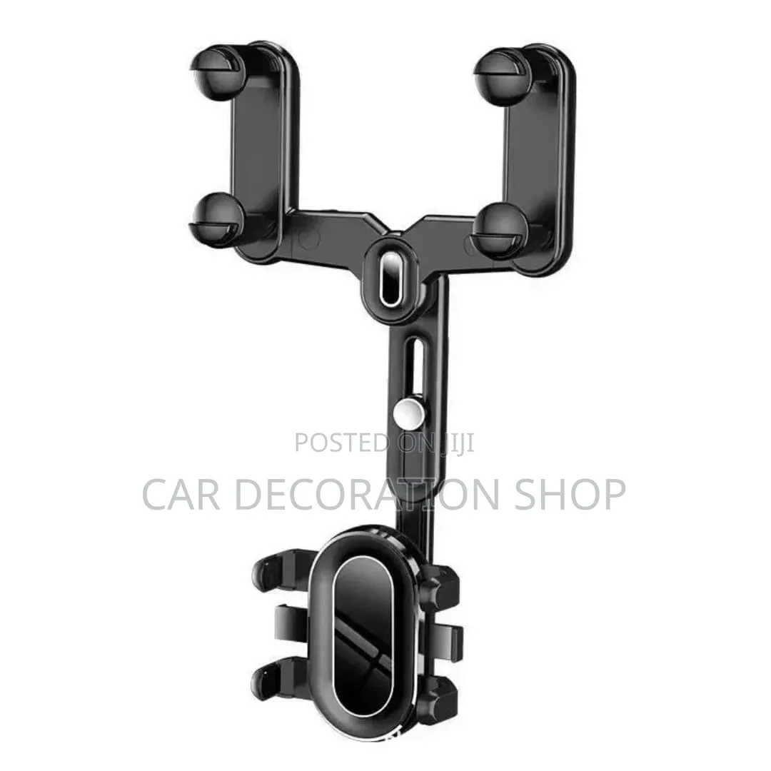 360° Rotating Car Phone Holder Mount on Rearview Mirror