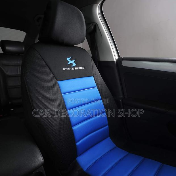 Machine Washable Blue_black Seat Fabric Covers Sport Series Full Set