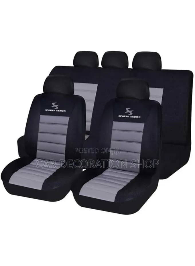 Sport Series Seat Cover With Matchy Steering,Seat Belt,Headrest Pillow