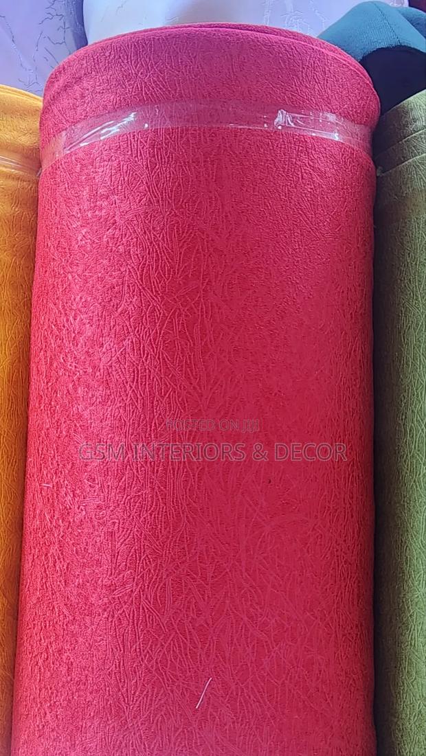 Plain Red Curtains With Matching Sheers in Home Interiors