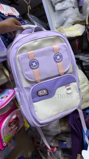 Purple and White Heavy Capacity Girls School Bags Grade 1 to 4