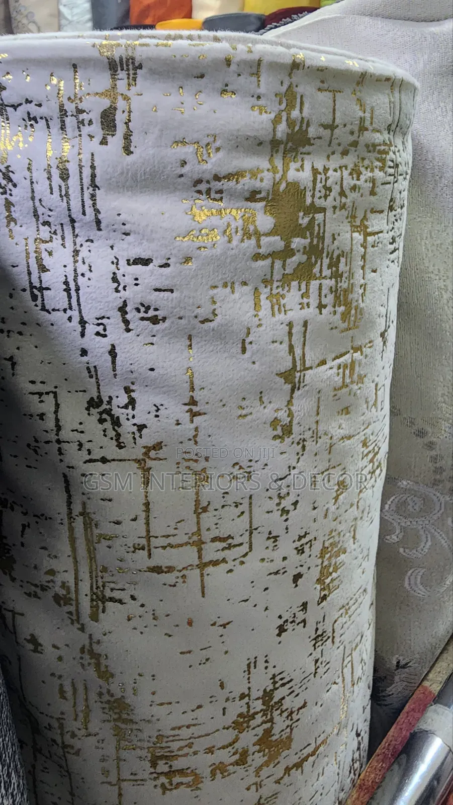 Velvet Curtains in Plain White With Starred Golden Prints
