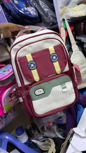 Maroon Heavy Capacity Unisex School Bags Grade 1 to 4