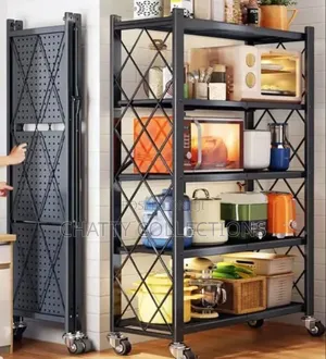 5 Layer Big Size Foldable Metallic Kitchen Rack
