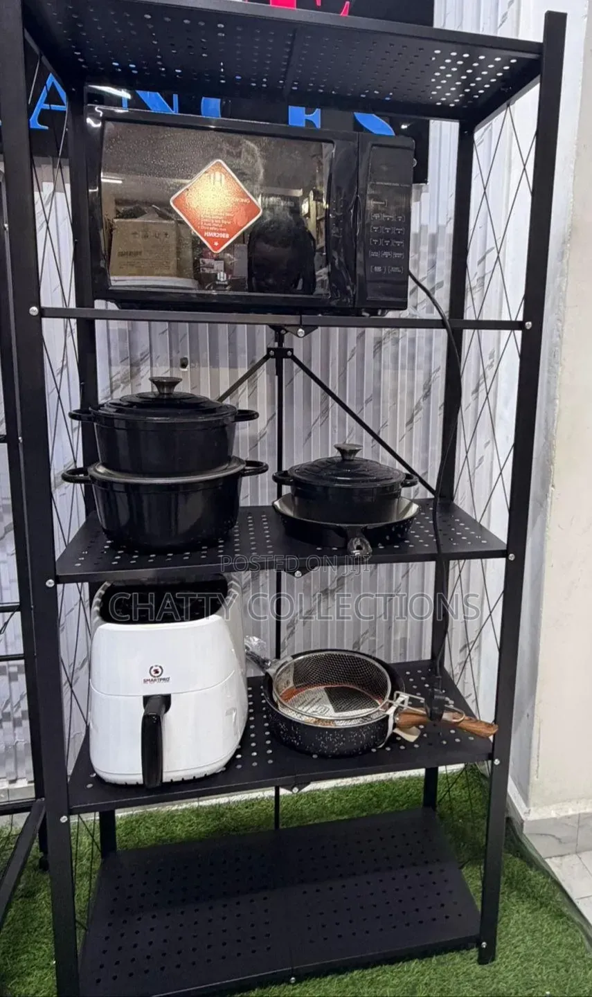5 Layer Big Size Foldable Metallic Kitchen Rack