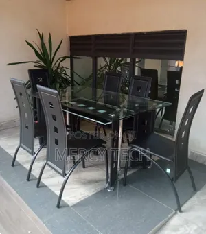 Executive 6-Seater Glass Dining Table Set