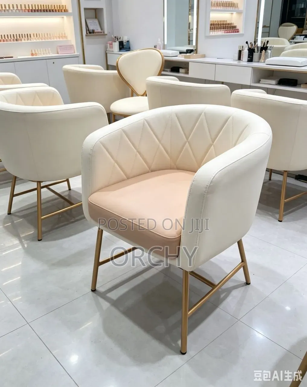 Creamy Leather Manicure Seats
