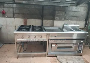 4-Burner+Grindle+Double Fryer+Oven