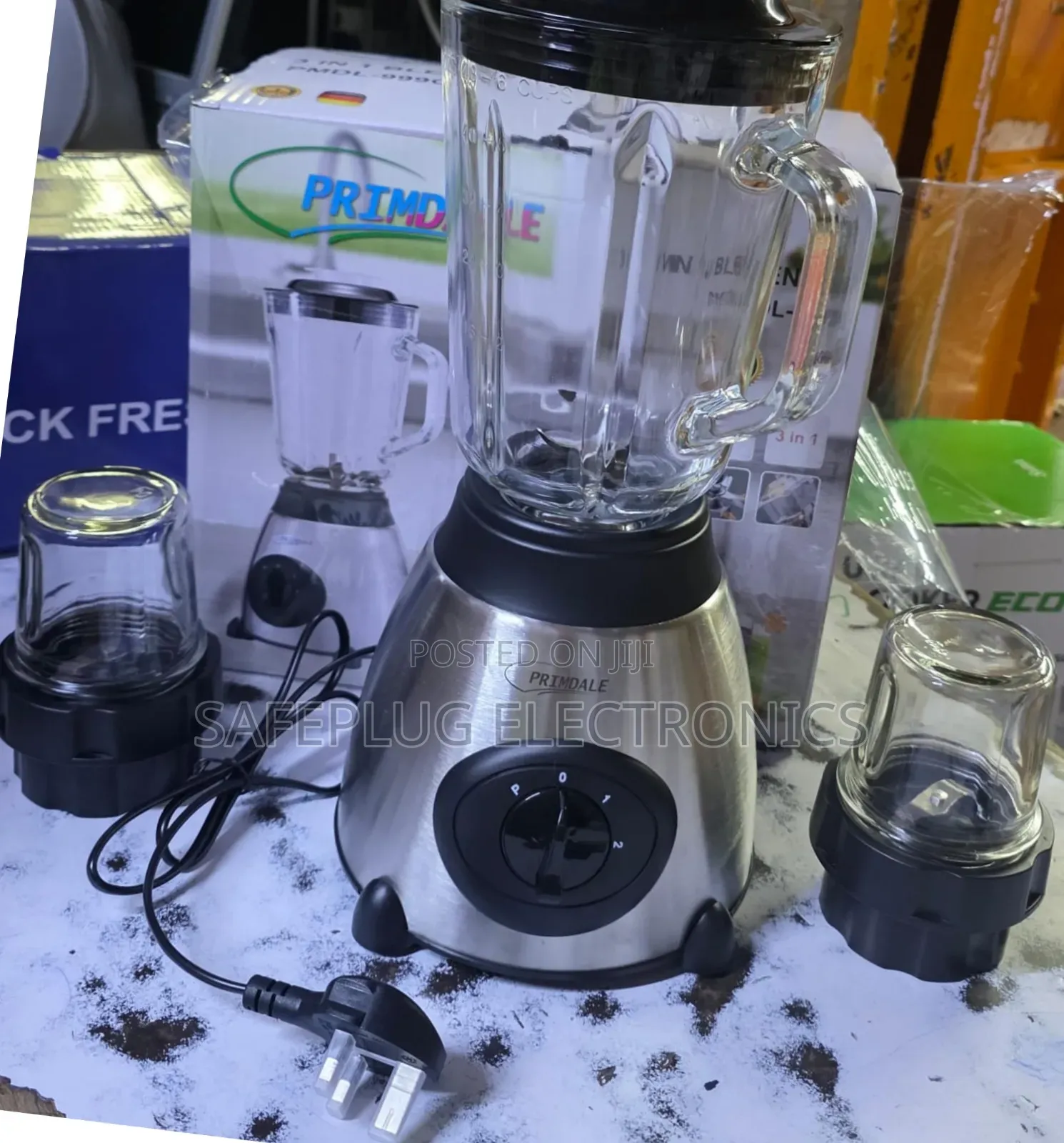 Powerful Primadel Blender 3in1 – 400w, Glass Jar + Grinder
