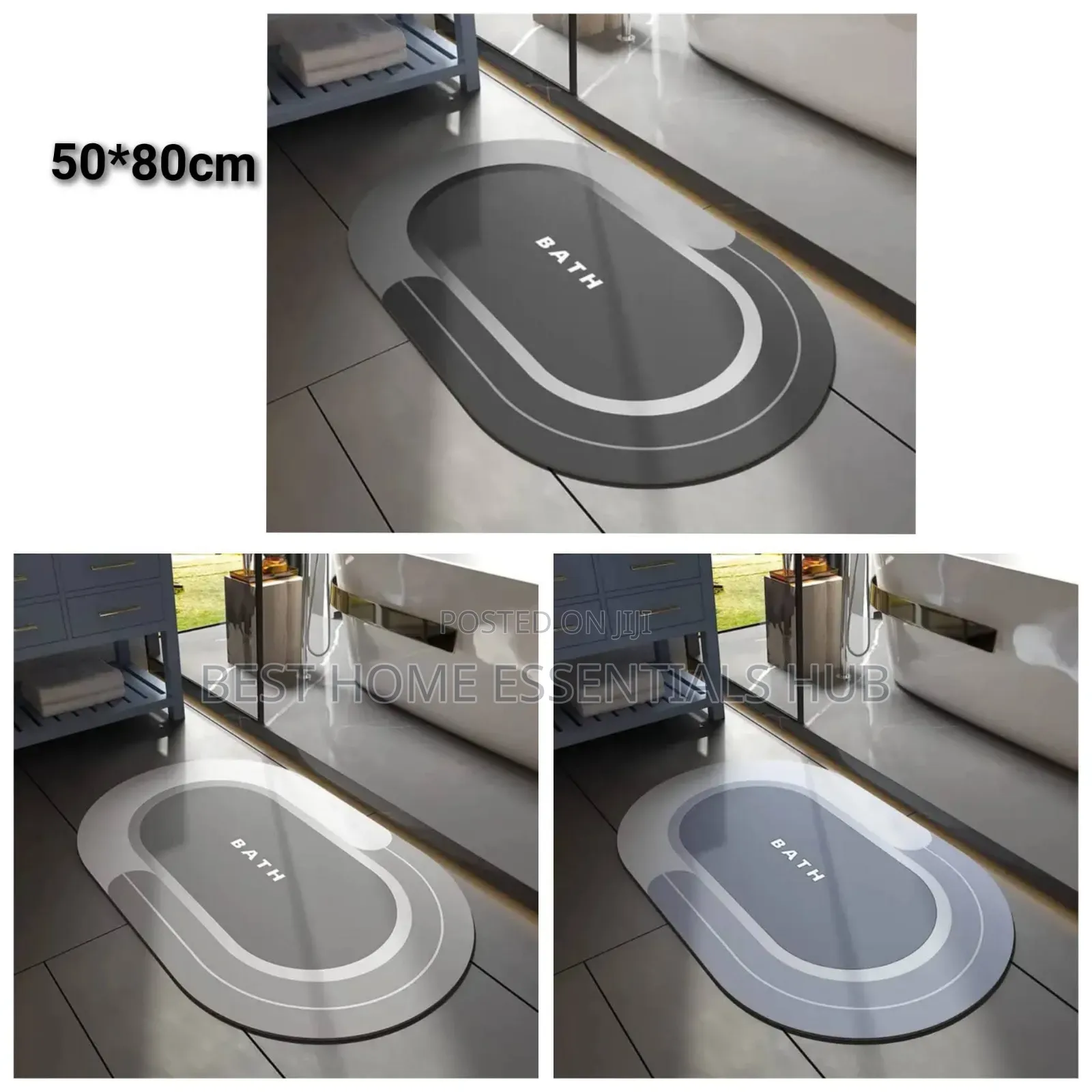 Absorbent Bathroom Mat (Oval)
Size 50*80cm