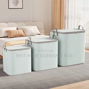 Striped Quilt Duvet/Closet Organizer/Luggage Storage Bags 3pcs Set