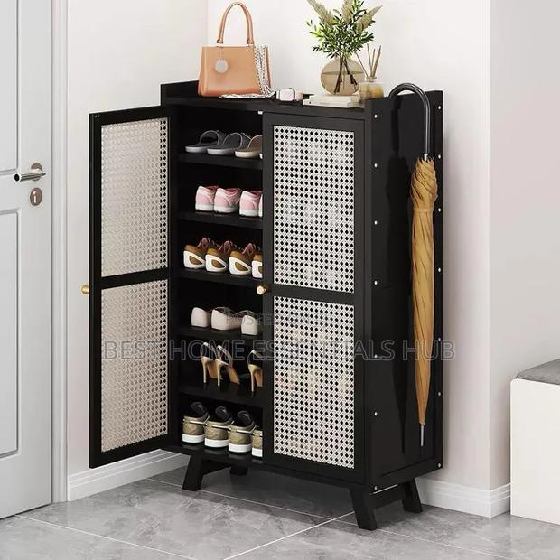 Wooden Bamboo Shoe Rack And Storage Cabinet