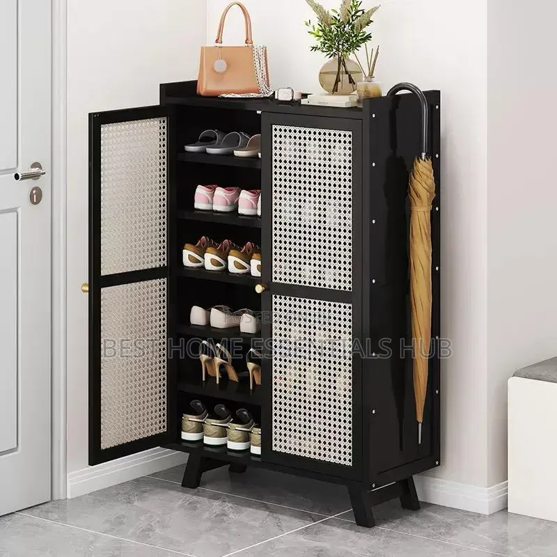 Wooden Bamboo Shoe Rack And Storage Cabinet