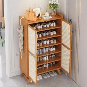 Wooden Bamboo Shoe Rack And Storage Cabinet