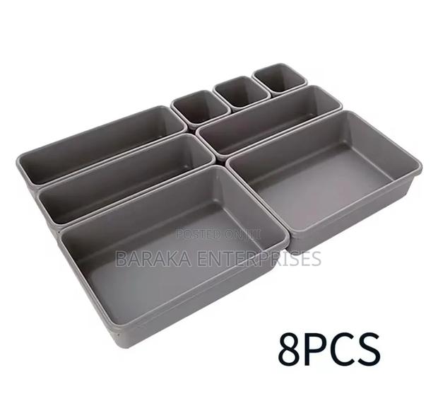 8pcs Set Adjustable Plastic Drawer Organiser - thumbnail 3