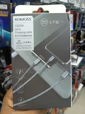 Premium Romoss Cb25n 3 in 1 Fast Charging Woven Cable
