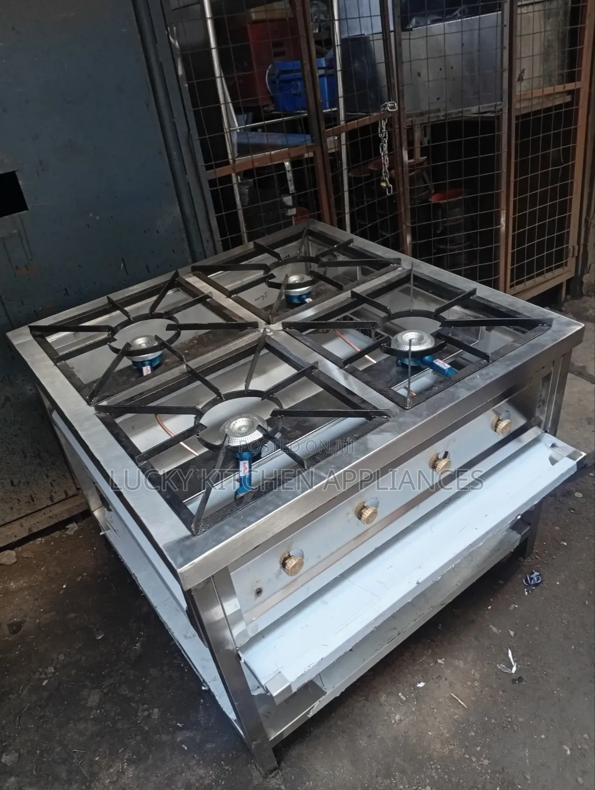 Stainless Steel High Pressure Four Burner.