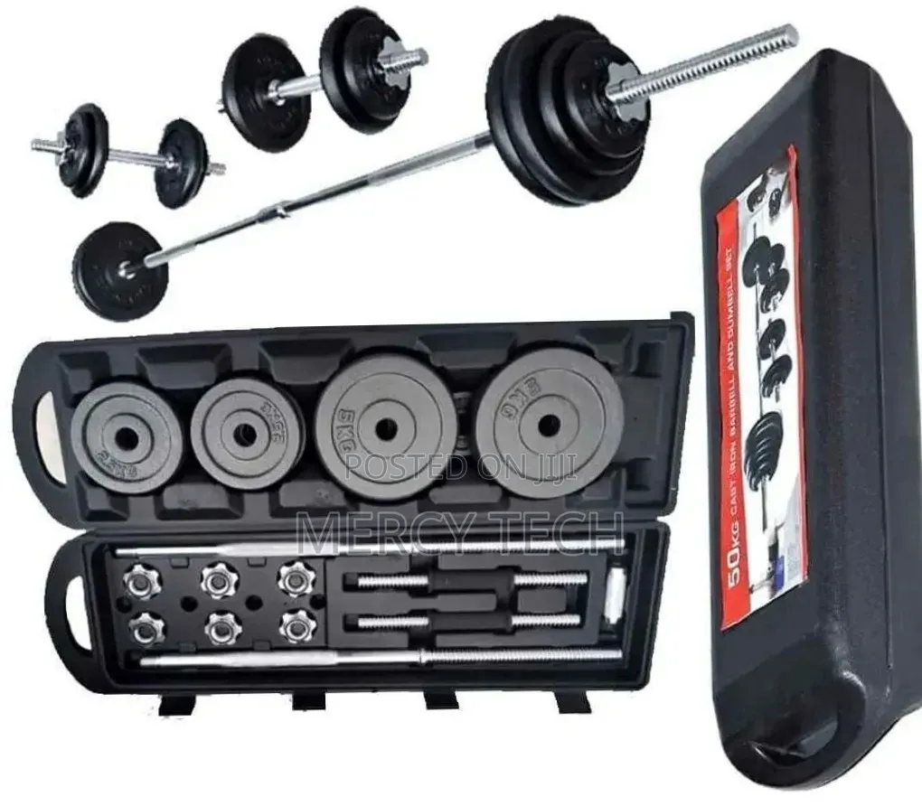 50kg Cast Iron Barbell Dumbbell Set Adjustable 50kg Weight