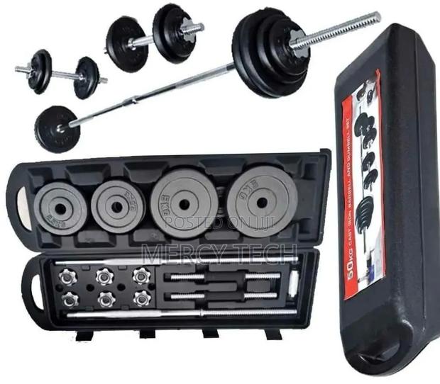 50kg Cast Iron Barbell Dumbbell Set Adjustable 50kg Weight