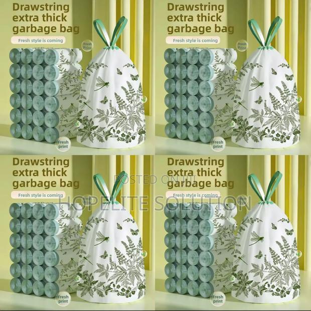 Thickened Aerial Kitchen Garbage Bags Drawstring Tie Trash Bag