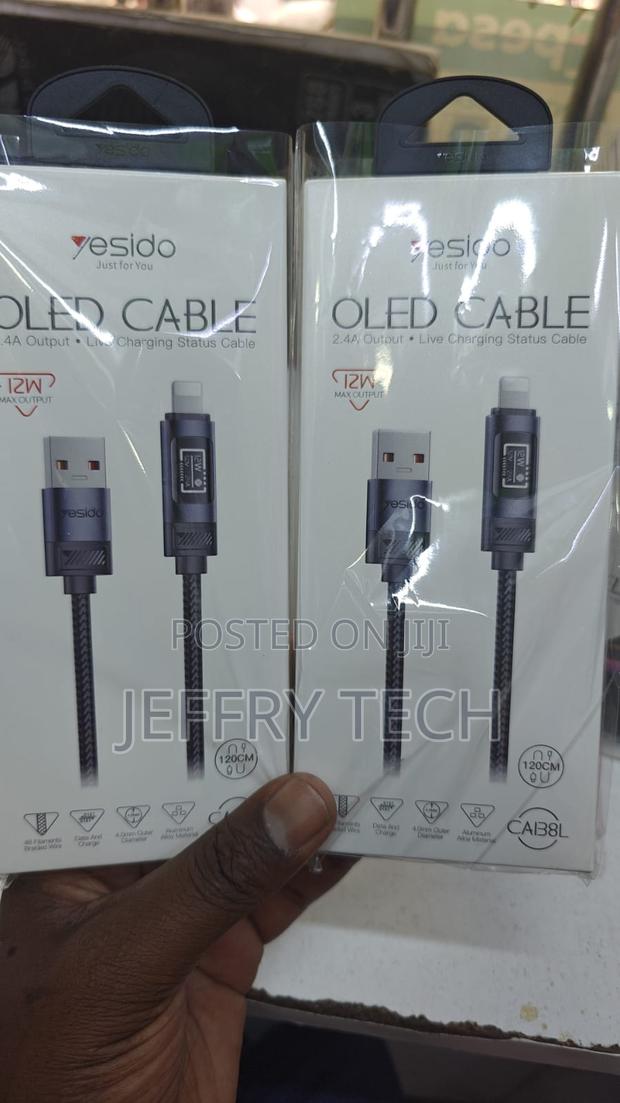 Yesido Ca138l Oled Cable, Smart Charging and Data Transfer for iPhonee