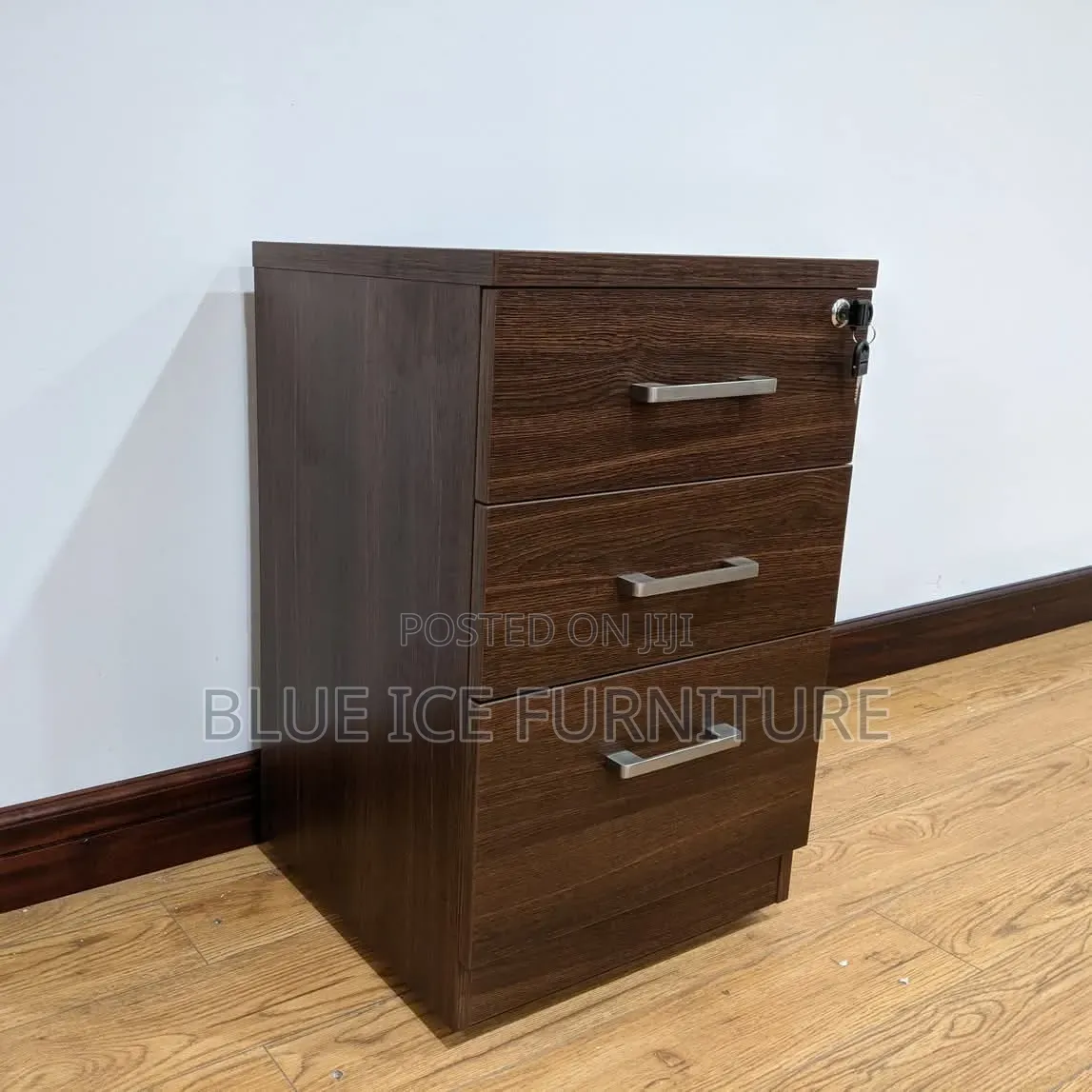Lockable 3-Drawer Cabinet-MDF