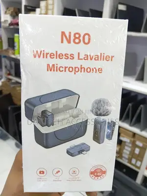 N80 Wireless Lavalier Microphone Set With a Digital Display - Blackl