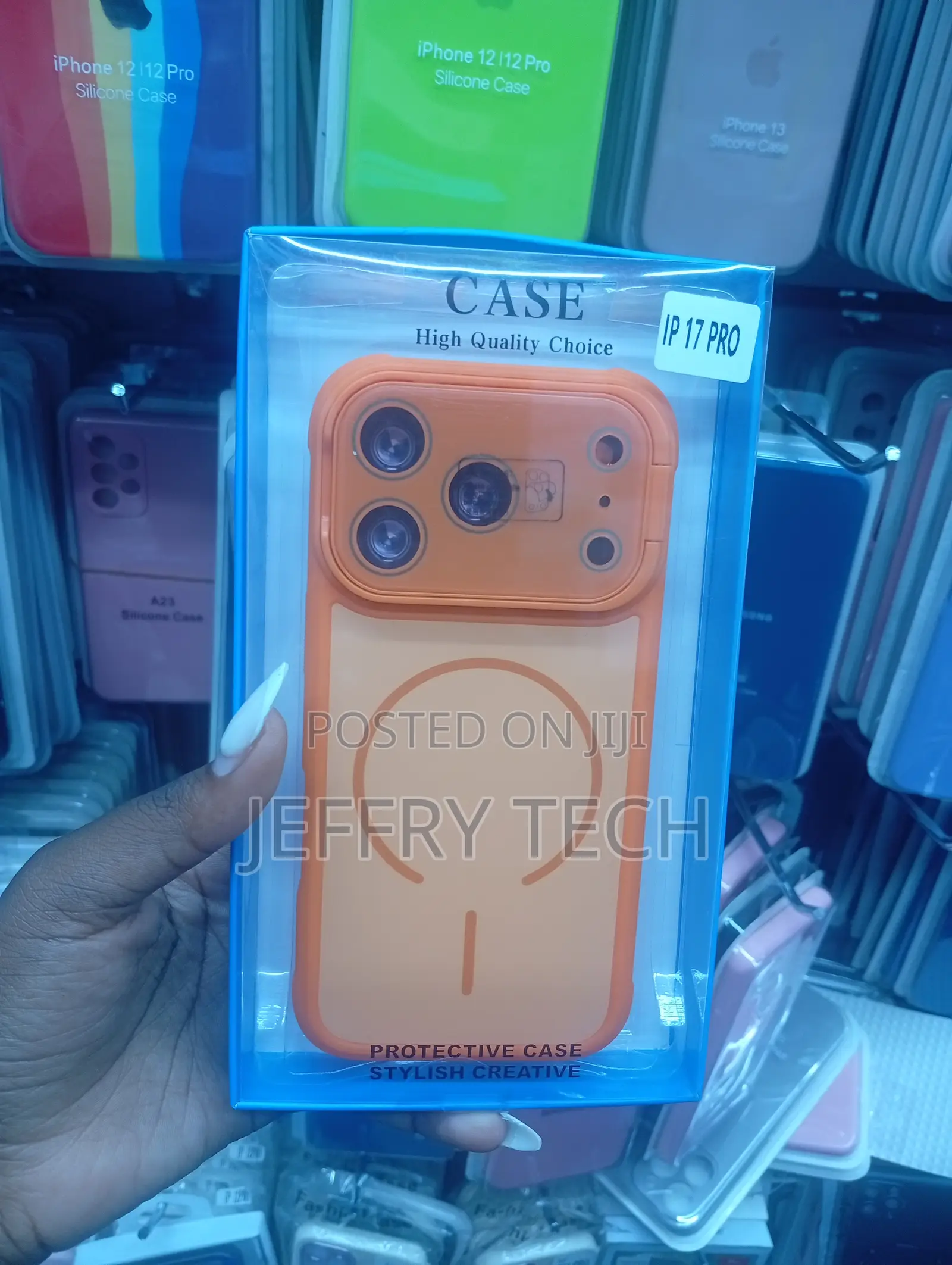 iPhone 17 Pro Orange and Transparent Case