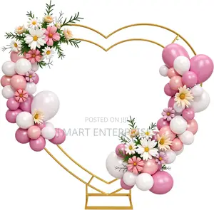 Double Heart Shape Wedding Metal Arch Backdrop