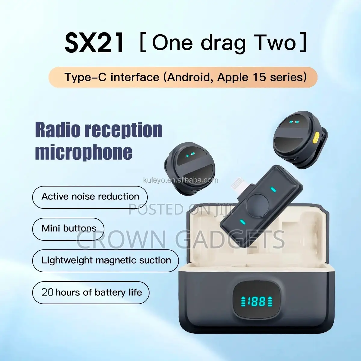 Sx21 Wireless Microphone Kit, Clip on Wireless Lavalier Mic