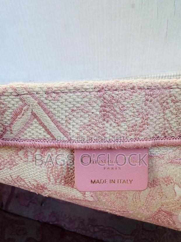 Authentic Dior Medium Book Tote - Pink Embroidered Canvas - thumbnail 2