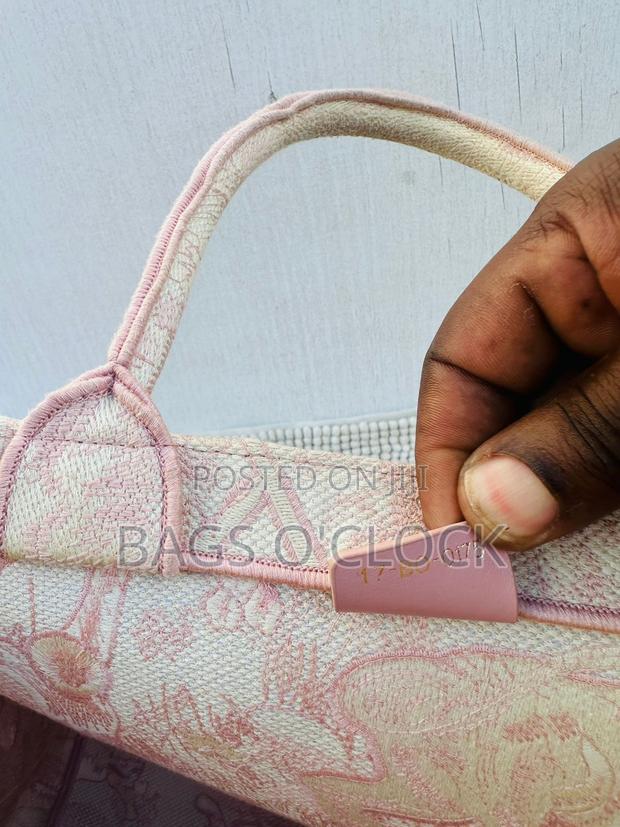 Authentic Dior Medium Book Tote - Pink Embroidered Canvas - thumbnail 3