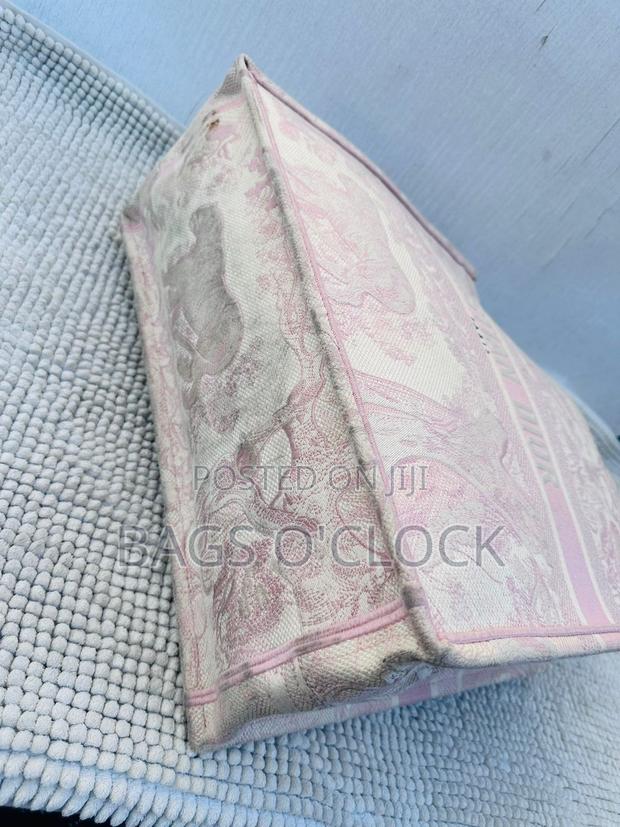 Authentic Dior Medium Book Tote - Pink Embroidered Canvas - thumbnail 4