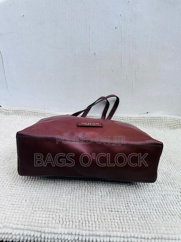 Authentic the Bridge Italian Leather Shoulder Bag - Maroon - thumbnail 2