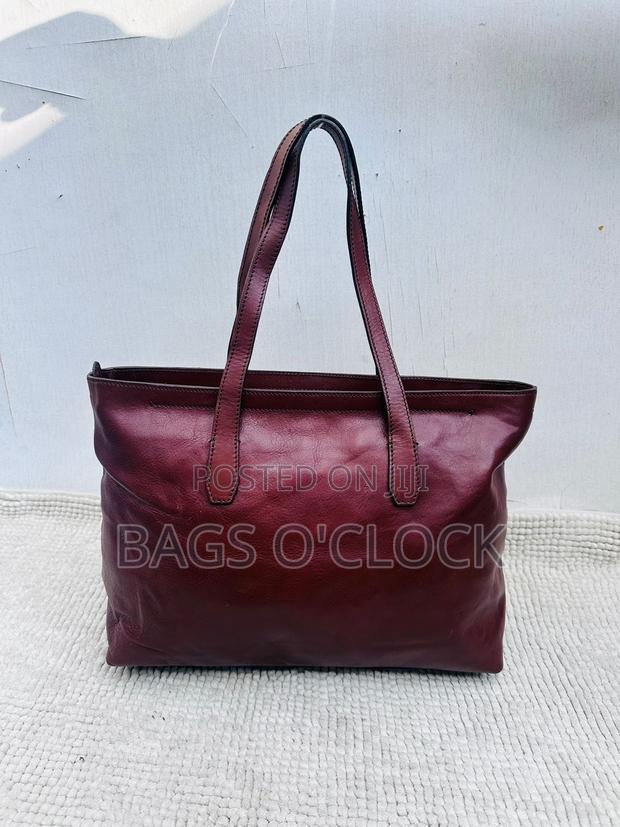 Authentic the Bridge Italian Leather Shoulder Bag - Maroon - thumbnail 4