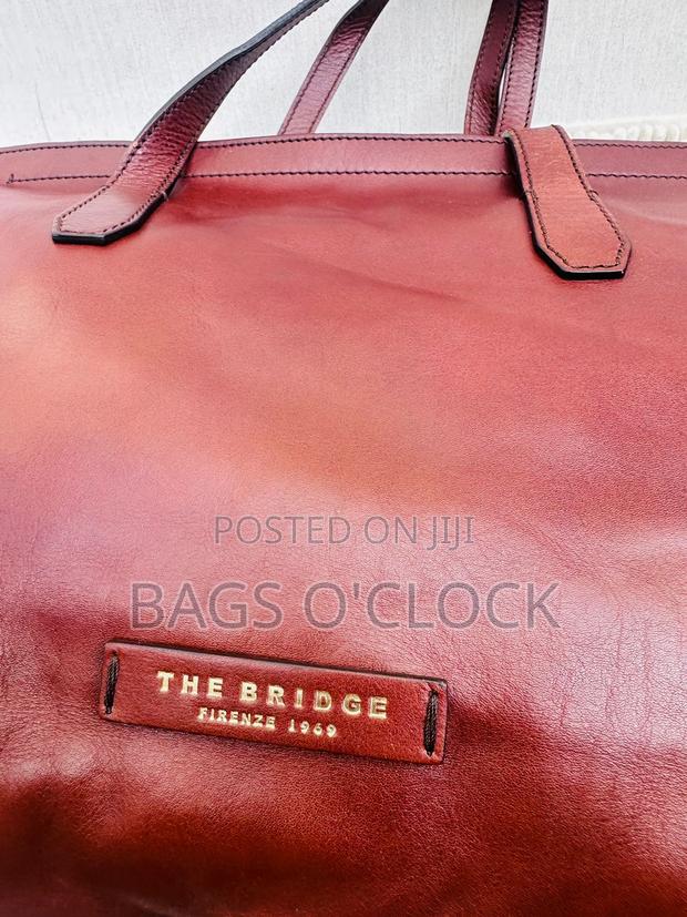 Authentic the Bridge Italian Leather Shoulder Bag - Maroon - thumbnail 5