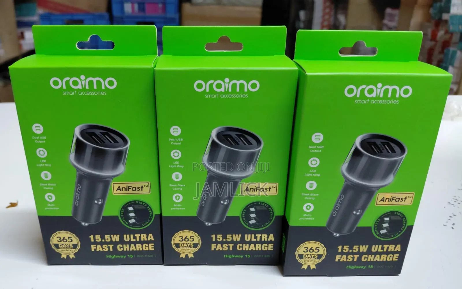 Oraimo Occ-1152d Car Charger (With All Cables) - Aw
