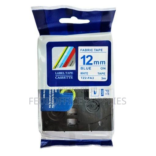 Brother Compatible Tz2-Fa3 12mm Fabric Tape Blue on White
