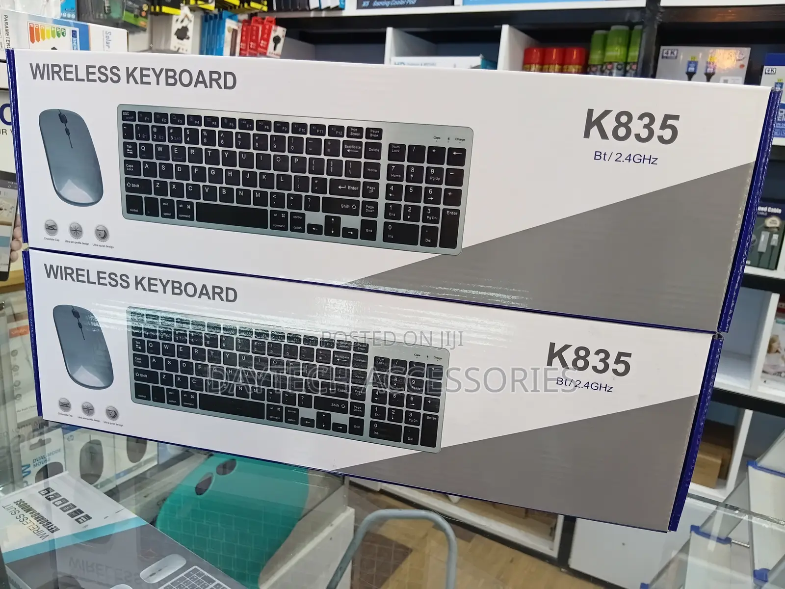  Full Size Rechargeable Bluetooth Wireless Keyboard Mouse Combo