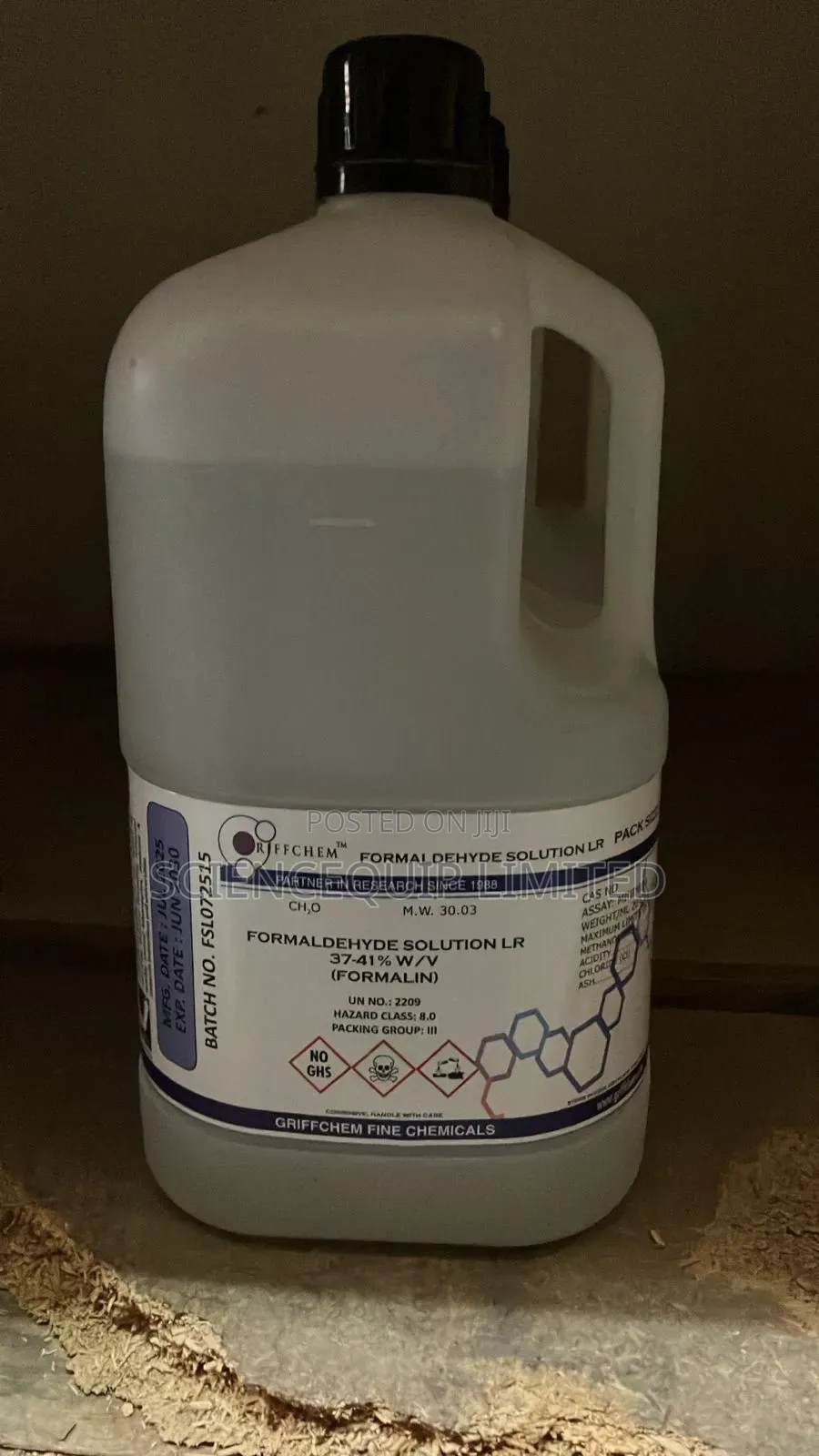 Formaldehyde Solution 37-41% (Formalin) Imported LR 2.5l – Griffchem