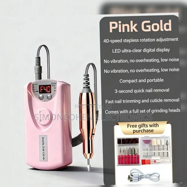 Professional Rechargeable Electric Nail Drill for Manicure Pedicure
