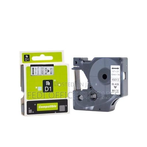 Dymo 45013 12mm Black on White Compatible Label Tape
