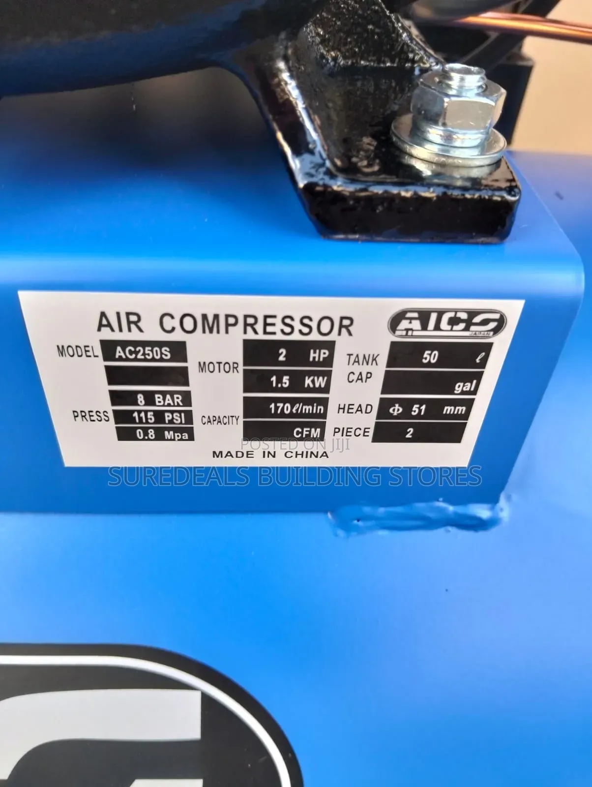 Aico Japan 50-Liter Air Compressor With a 2hp Motor.