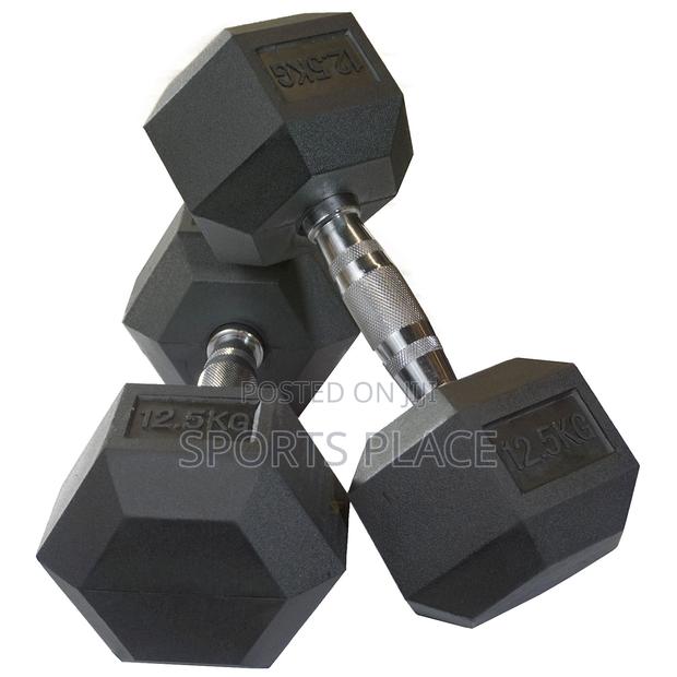 12.5kg Hex Dumbells Pair(2) - Hexagonal Dumbells
