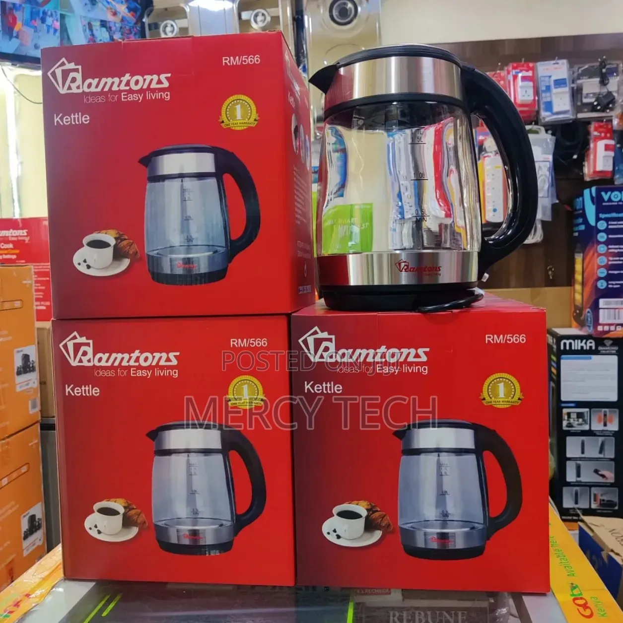 Ramtons 1.7l Glass Kettle – Model Rm/566