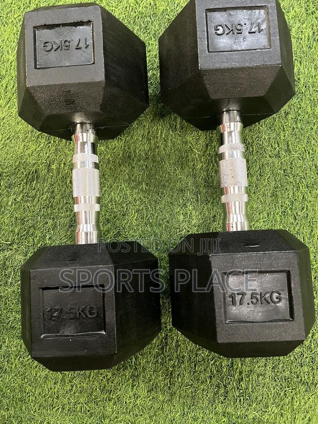 17.5kg Pair(2) of Hexagonal Dumbells