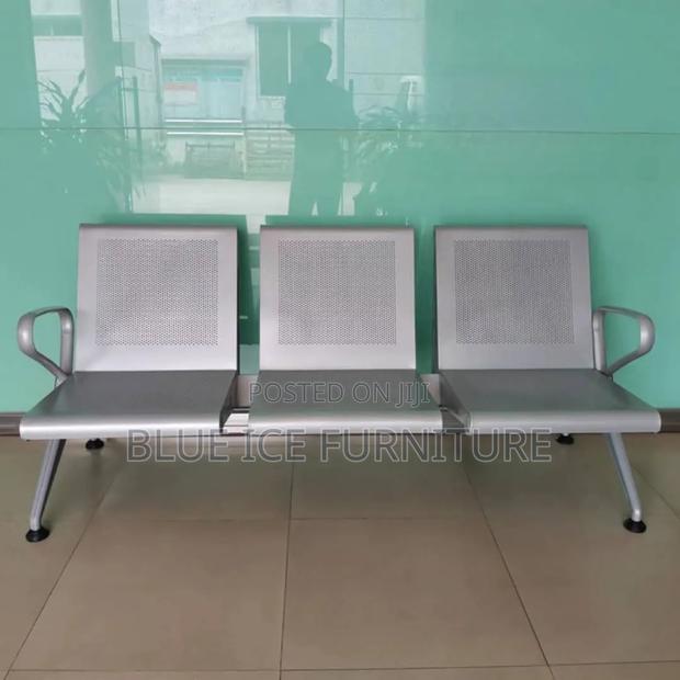 White Padded Bench Chair - main view