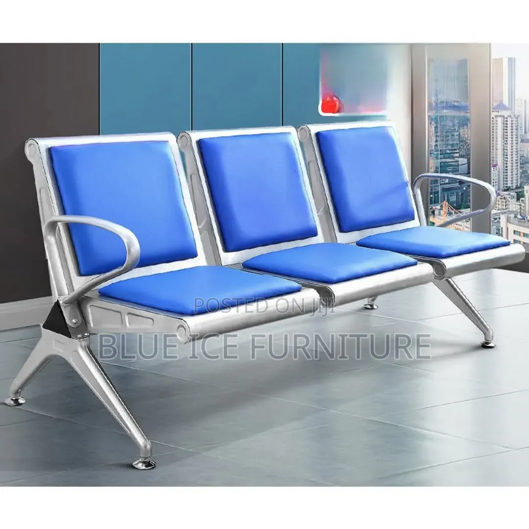 3-Seater Leather Bench Chair